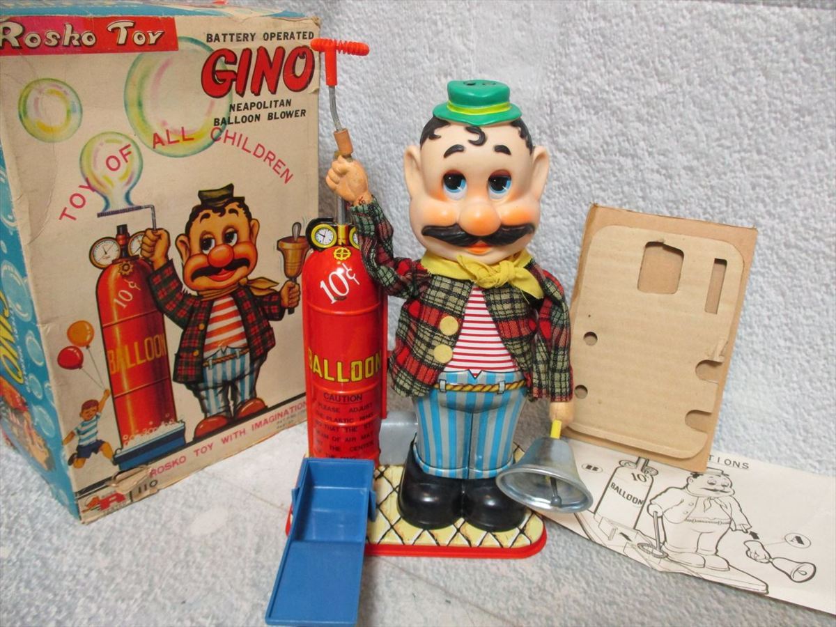 GINO BALLOON BLOWER シャボン玉おじさん 品 全長26cm 1960年代(人間