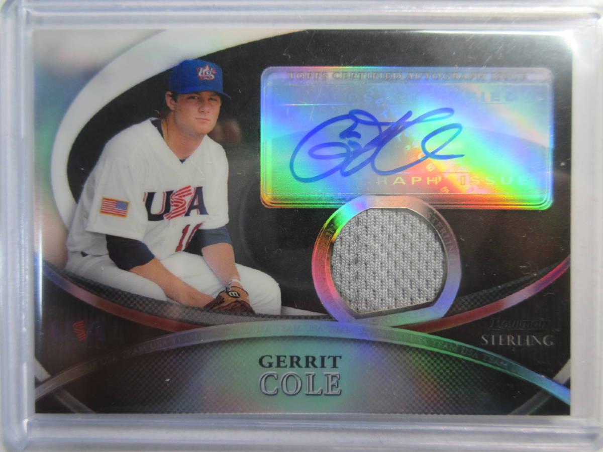 2010 Bowman Sterling Autograph USA Patch Gerrit Cole/25 ゲリット 