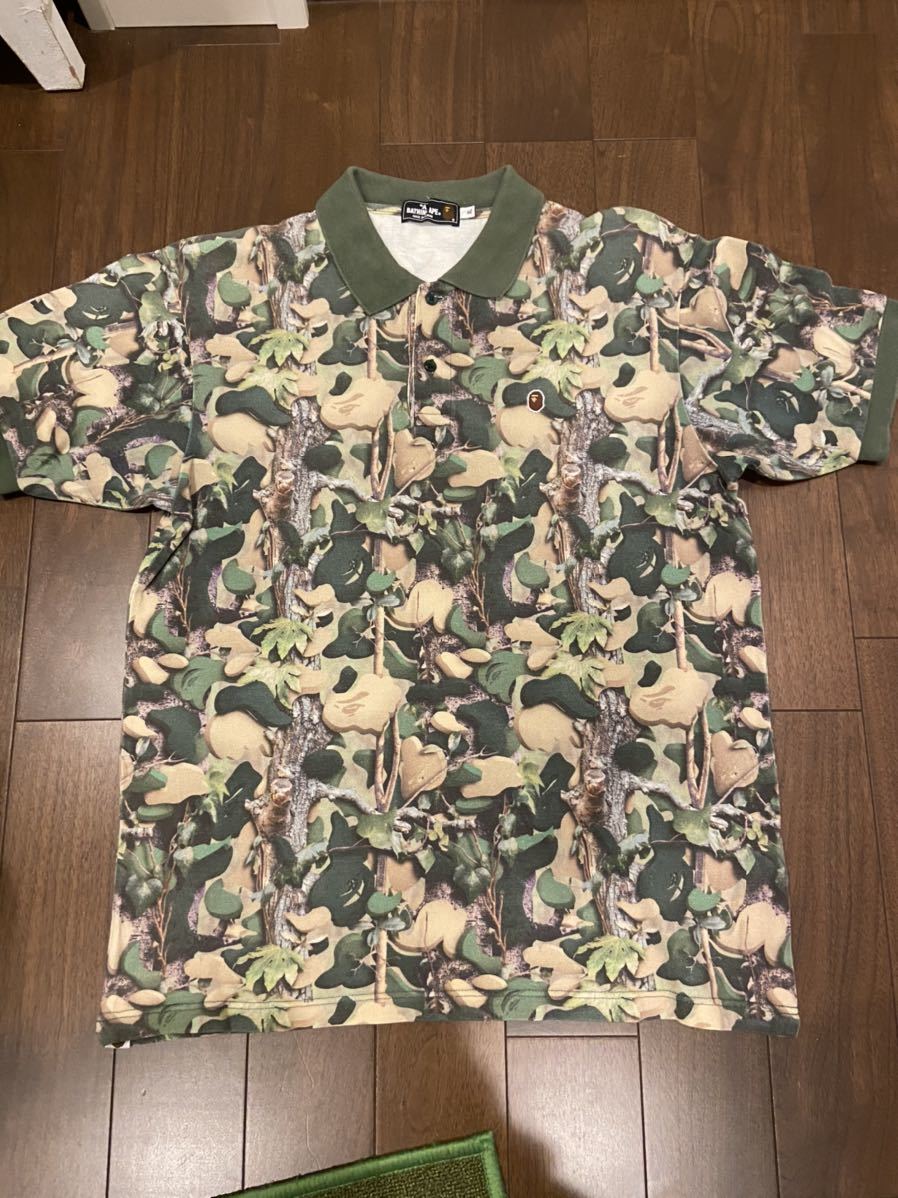 A BATHING APE BAPE マイロ リアルツリーカモ ポロシャツ XLサイズ ア ...