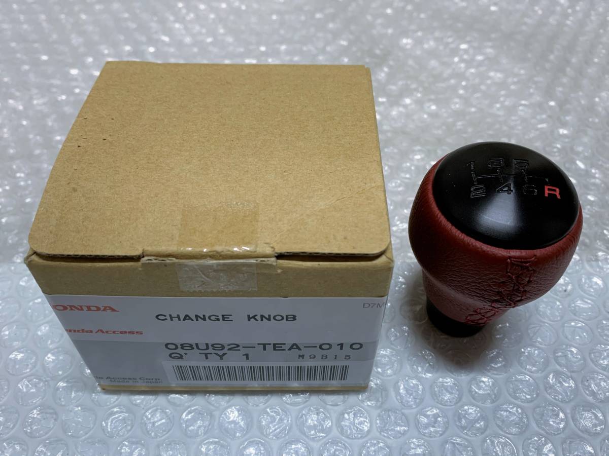 美品♪ ホンダ 純正 OP レザー シフトノブ レッド 赤 6MT 6速 08U92-TEA-010 M10 P1.5 シビック タイプR ...