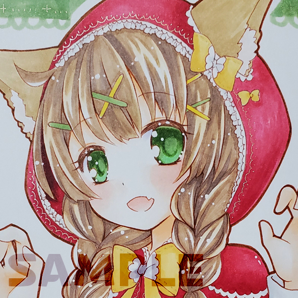 新品】オリジナル☆手描きイラスト☆けも耳赤ずきんの落札情報詳細  