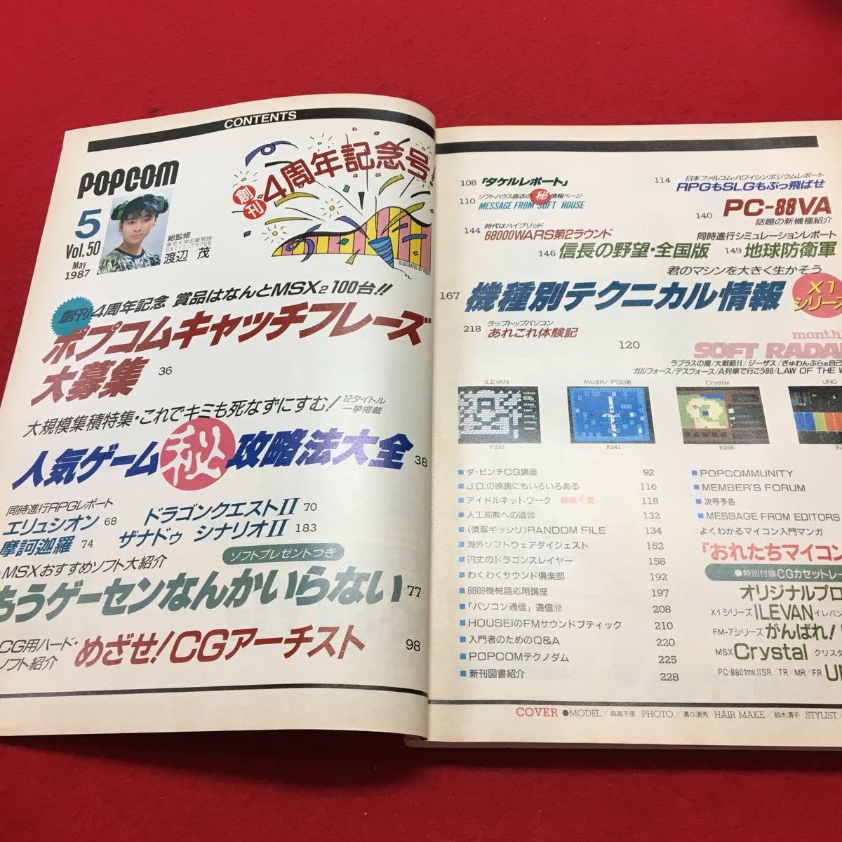 レア】月刊ポプコム 小学館 1987年5月号 森高千里 歌手デビュー直前