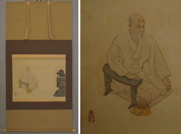 ♥【模写】掛軸　前田青邨　武者絵　掛け軸　骨董　古玩　中国 模写】掛軸 前田青邨 武者絵 掛け軸 骨董 古玩 中国 （K○前田