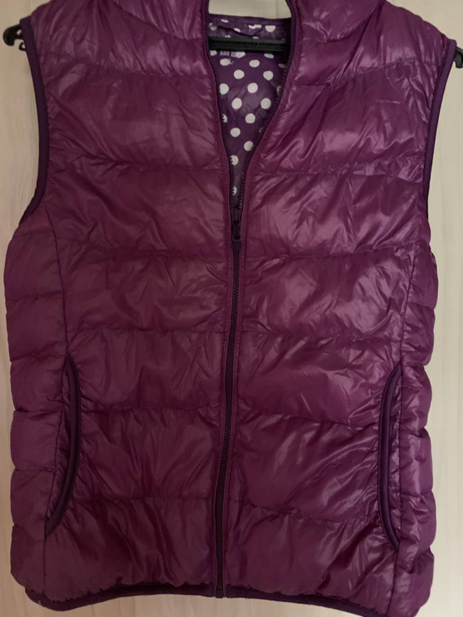 ユニクロuniqlo フード付き ウルトラライトダウンベストジャケット裏ドット M パープル 白水玉 レディース 秋色カラー の落札情報詳細 ヤフオク落札価格情報 オークフリー スマートフォン版