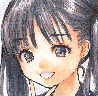 新品】 手描き イラスト オリジナル 少女 女の子 ツインテール ピース