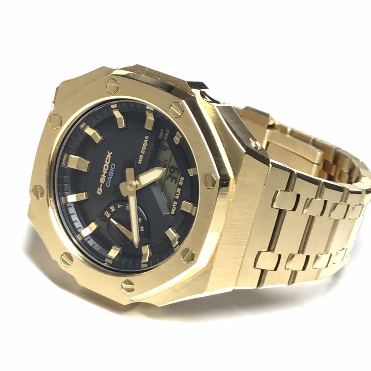 CASIO G-SHOCK MOD ゴールド 腕時計 カスタム カシオーク カシオーク CASIO GA-2100 MOD モディファイ フルカスタム イエロー