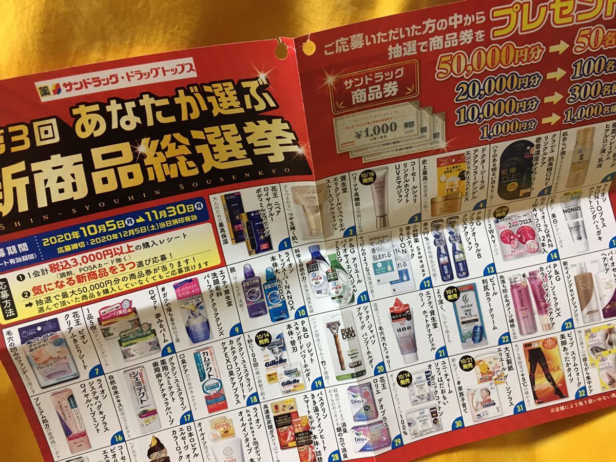 懸賞応募 サンドラッグ 第3回 あなたが選ぶ 新商品総選挙 応募レシート 1口分 サンドラッグ商品券が当たる 専用応募ハガキあり の落札情報詳細 ヤフオク落札価格情報 オークフリー スマートフォン版