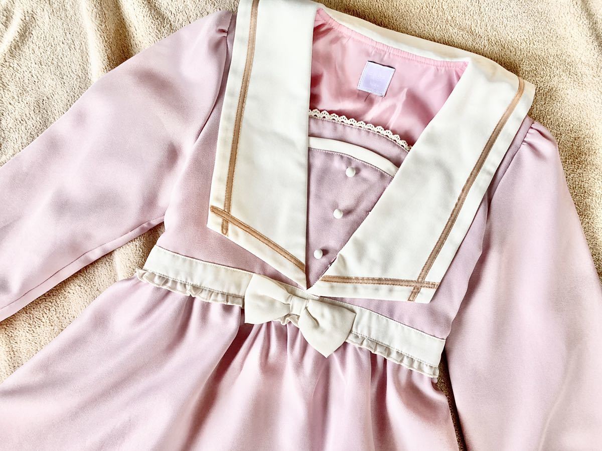 アクシーズファム140cmセーラーカラーのピンクワンピース２段フリルリボン 130 ドレス フォーマル 結婚式 発表会 ハロウィン仮装にも の落札情報詳細 ヤフオク落札価格情報 オークフリー スマートフォン版