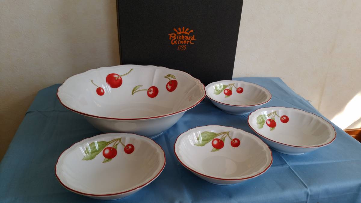 リチャードジノリ アンティコチェリー サラダボウル サラダプレート セット
