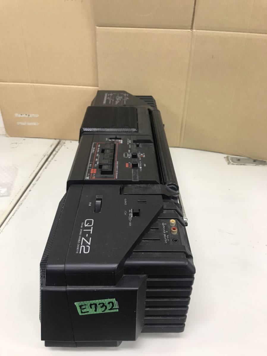 E732/ 希少品 SHARP QT-Z2 X-BASS TWINCAM W ダブルカセット ラジカセ