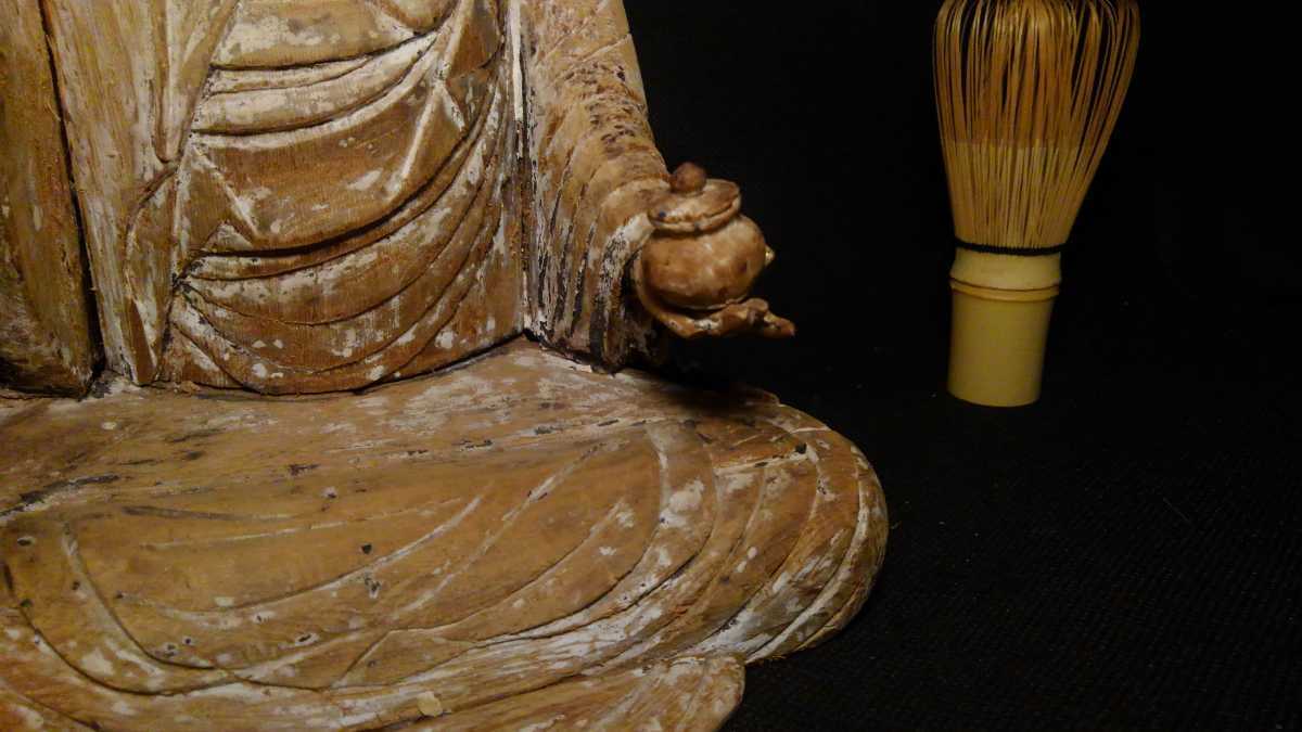 木彫 仏像 薬師如来座像 特大25cm 寄木造り 検索(木造 如来菩薩