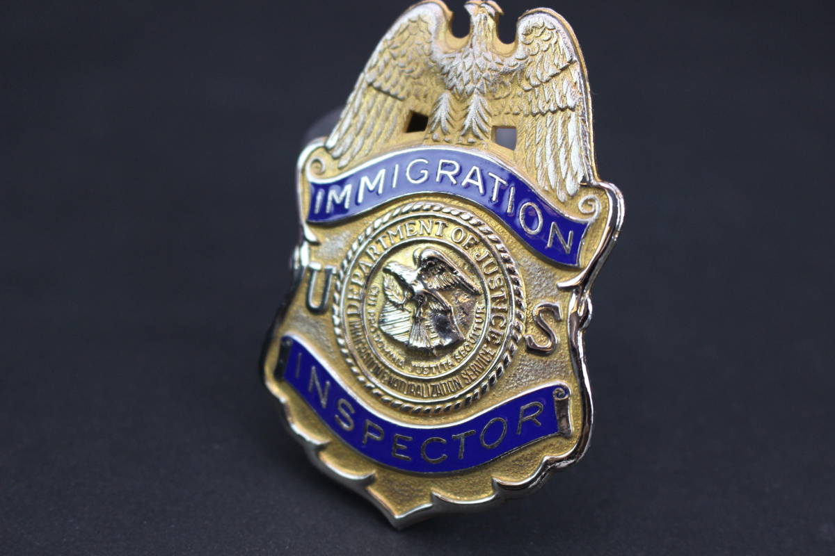 US イミグレーション シニアイグザミナー バッジ　ポリスバッジ US/入国審査官/IMMIGRATION INSPECTOR/バッジ/番号/警察官/アメリカン