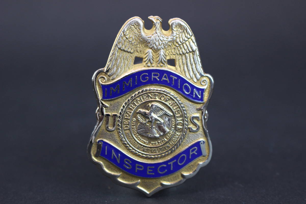 US イミグレーション シニアイグザミナー バッジ　ポリスバッジ US/入国審査官/IMMIGRATION INSPECTOR/バッジ/番号/警察官/アメリカン