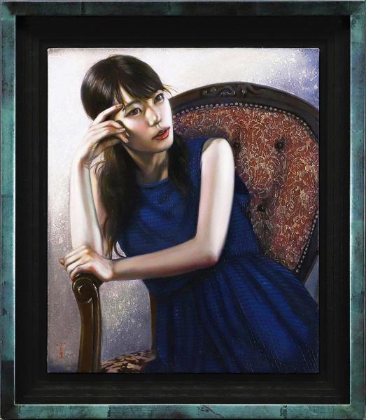 (小木曽誠)　油絵「蒼夕」 小木曽誠) 油絵「蒼夕」