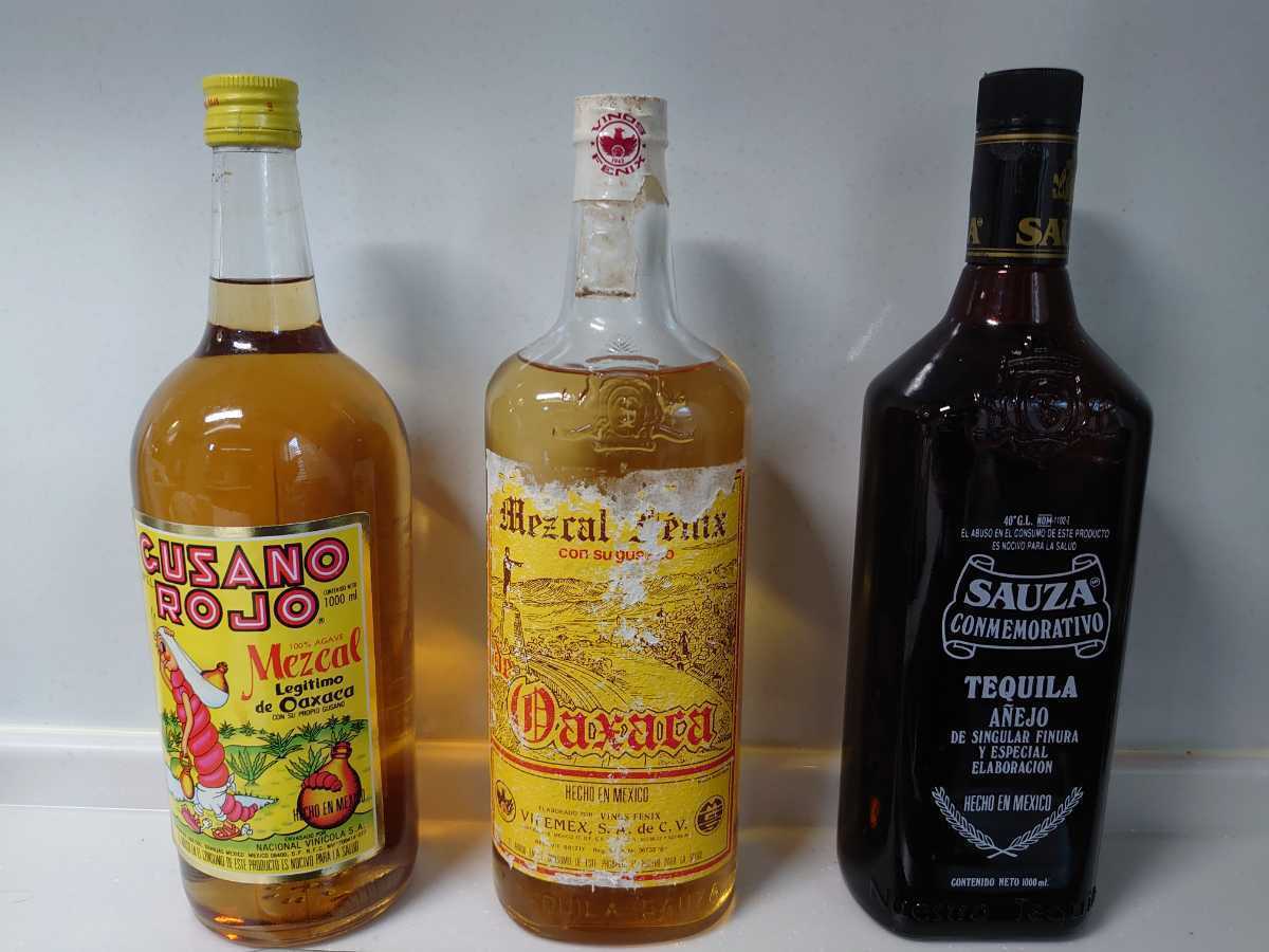 古酒】テキーラ 3本まとめて Mezcal gusano Rojo Mezcal fenix de