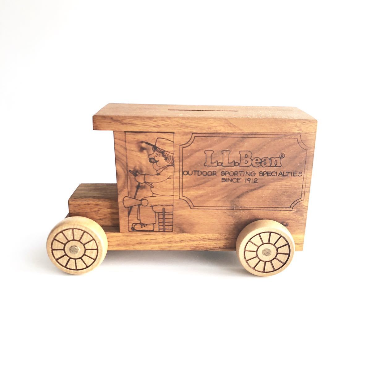 80s エルエルビーン 貯金箱 アメリカ製 ( l.l.bean 木製 ウッド バンク