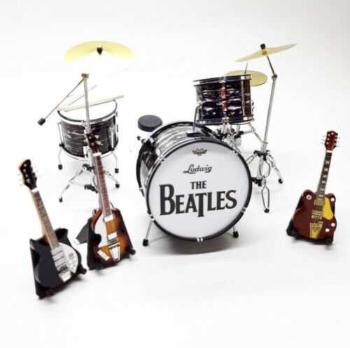 新品】BEATLES ビートルズ ミニチュア 楽器 フィギュアセット バンド