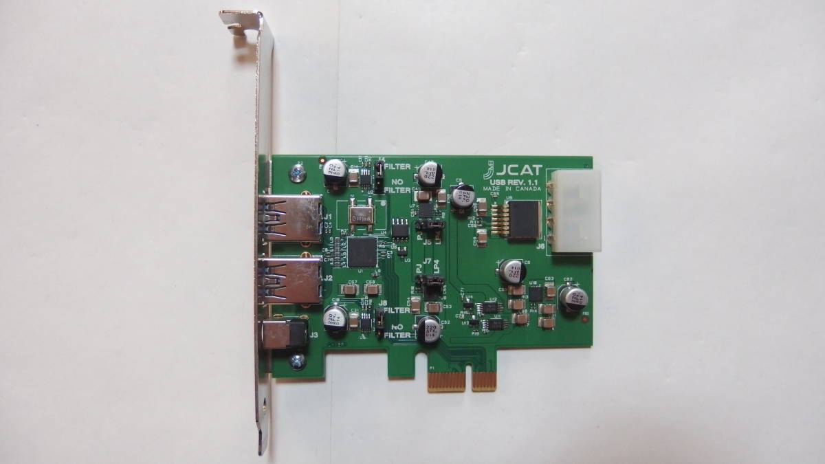 JCAT ルネサスD720201搭載 PCIE x1接続 USB3.0 オーディオ向け USB3.0増設インターフェースカード USB