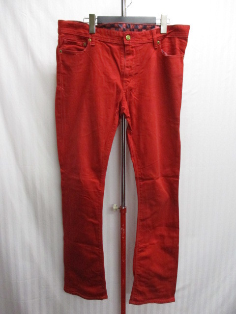 フェノメノン メンズストレッチパンツ レッドデニムパンツ メンズw34 赤パンツ メンズデニムジーンズ ロゴ刺繍入カラーデニム Y の落札情報詳細 ヤフオク落札価格情報 オークフリー スマートフォン版
