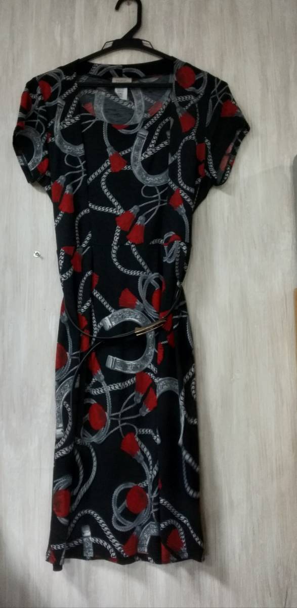 Moci By Purple Rain パープルレイン 黒 赤柄 ワンピース ベルト付 の落札情報詳細 ヤフオク落札価格情報 オークフリー スマートフォン版