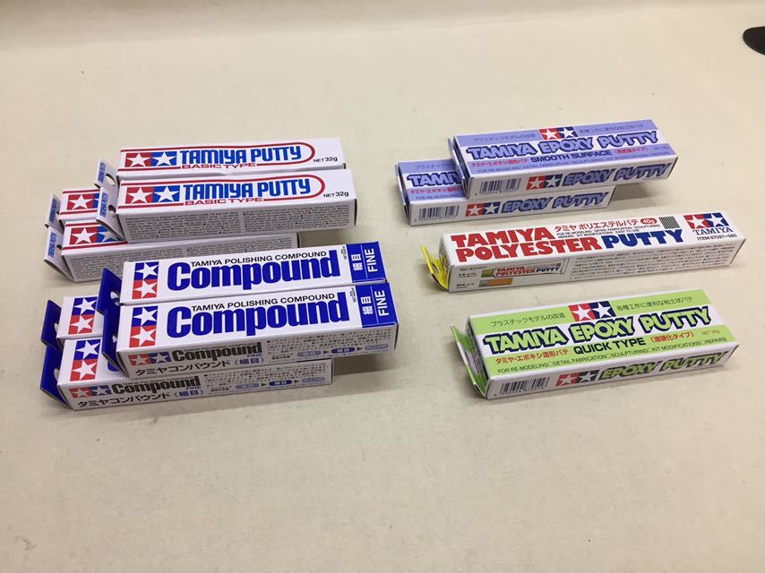 3a24 048 送料無料 タミヤ Tamiya パテ ベーシック コンパウンド エキシポなど5種類 計12個セット の落札情報詳細 ヤフオク落札価格情報 オークフリー スマートフォン版