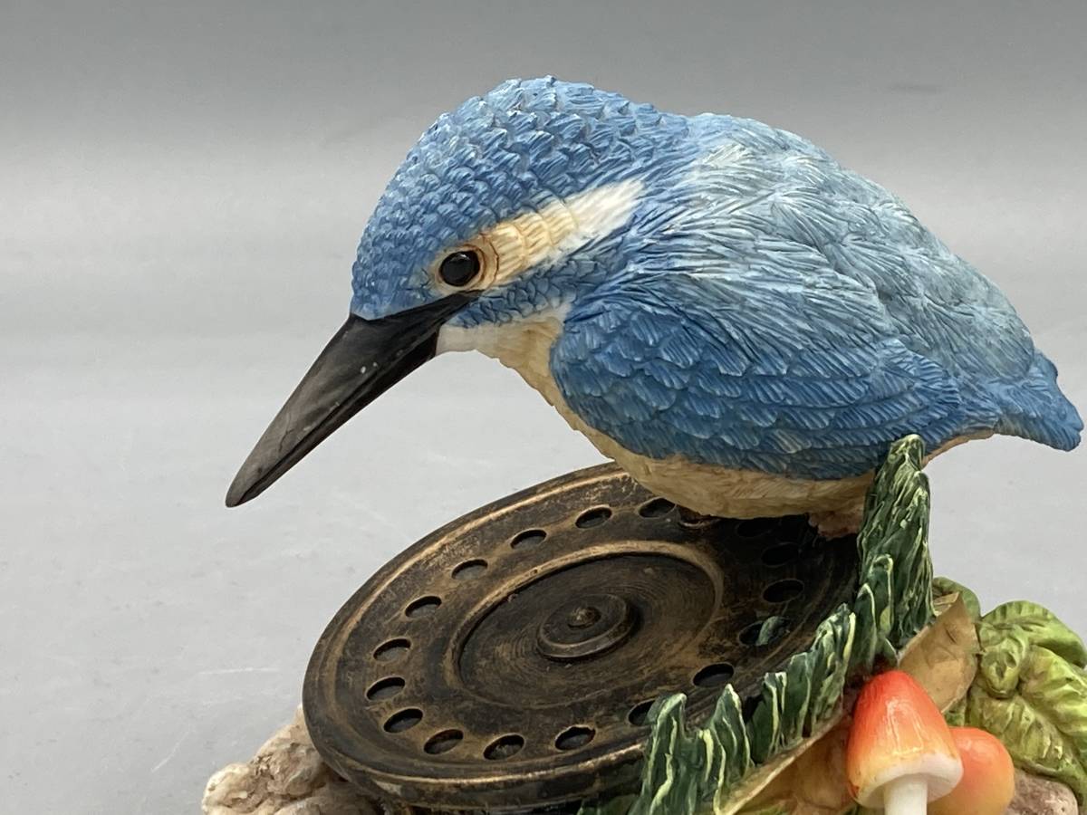 レナルド コレクション カワセミ 鳥 花 フィギュリン 川蝉 高さ21cm