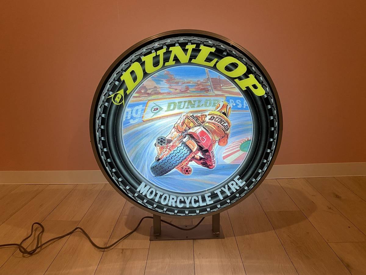 新品】DUNLOP ダンロップ モーターサイクルタイヤ電飾看板 看板 長期