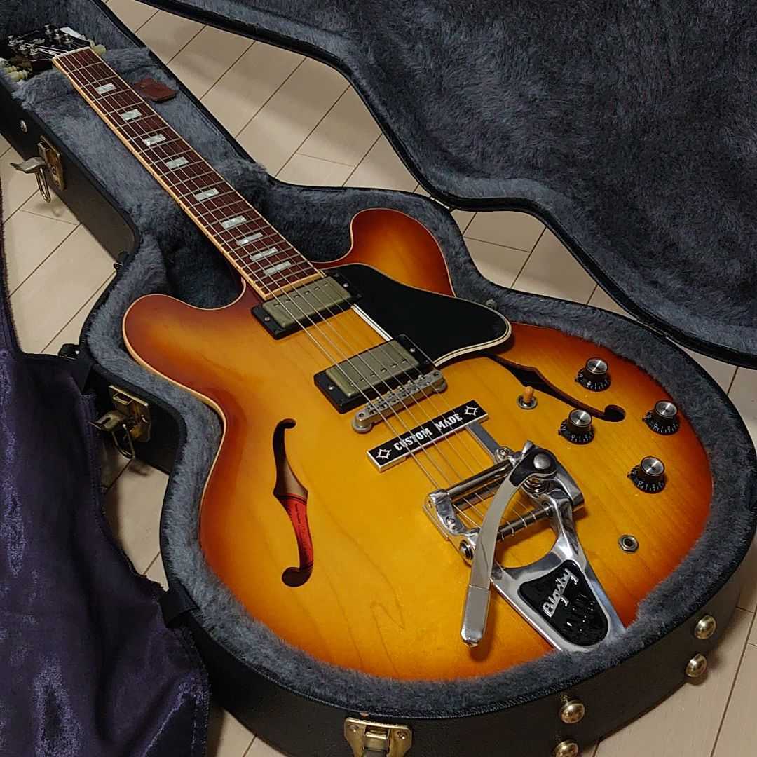 Gibson custom shop セミアコ ES-335 ビグスビー ビブラメイト装着の