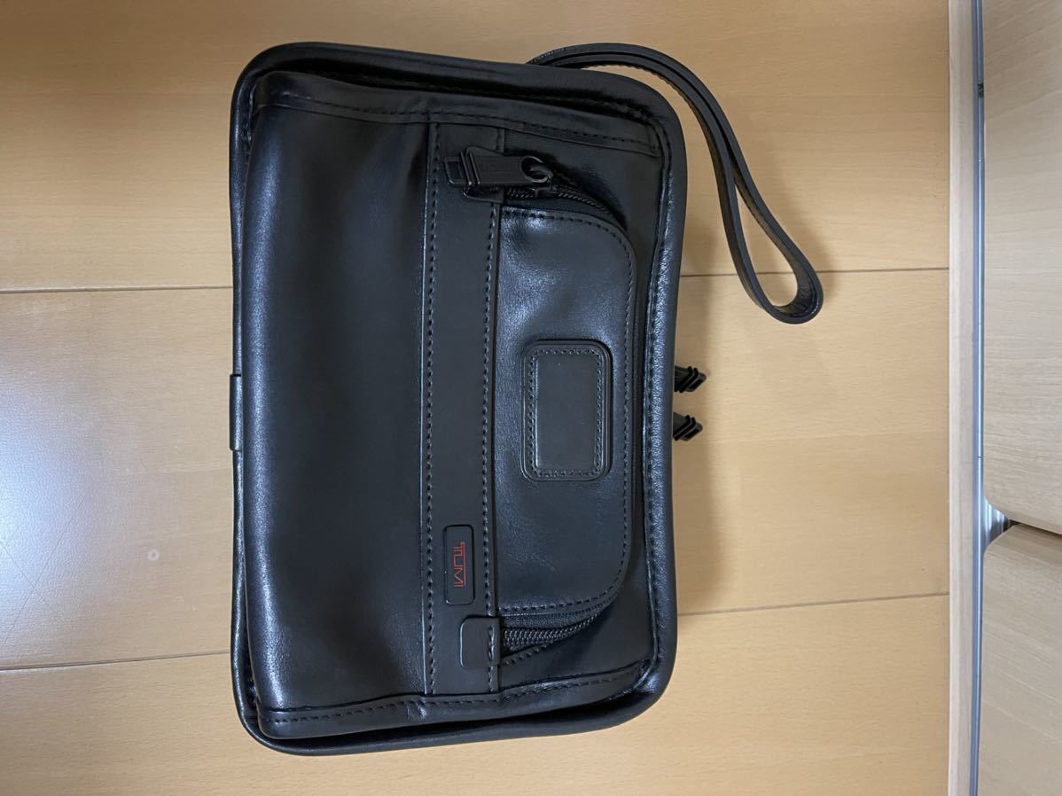 【目立った傷や汚れなし】TUMI トゥミ 92104DH ALPHA LEATHER ORGANIZER TRAVEL CLUTCH トラベル