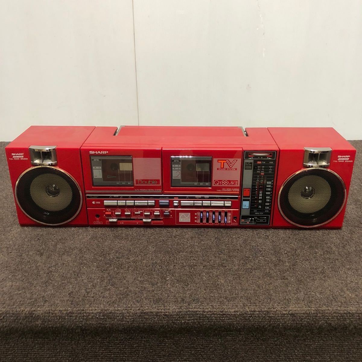 SHARP QT88 レッド ラジカセ コンポ QT-88R ジャンク