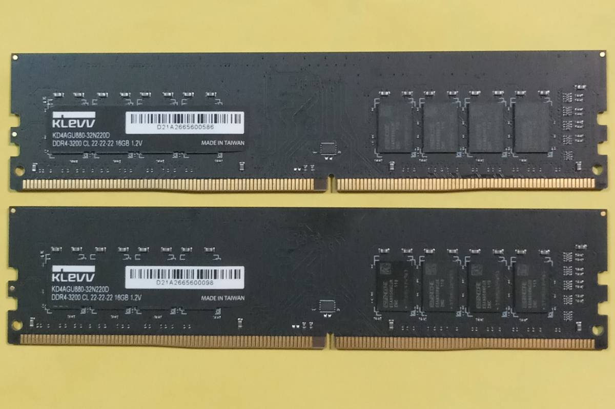 【目立った傷や汚れなし】M744A【動作品】KLevv DDR43200 16GB×2枚 計32GB【送料無料】PC425600