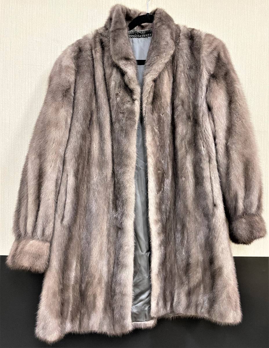 ファッション服 【 リアルファーコート 】 AMERICAN ジャケット 【内祝い】 FOXリアルファー付きウールコート美品 ロングコート