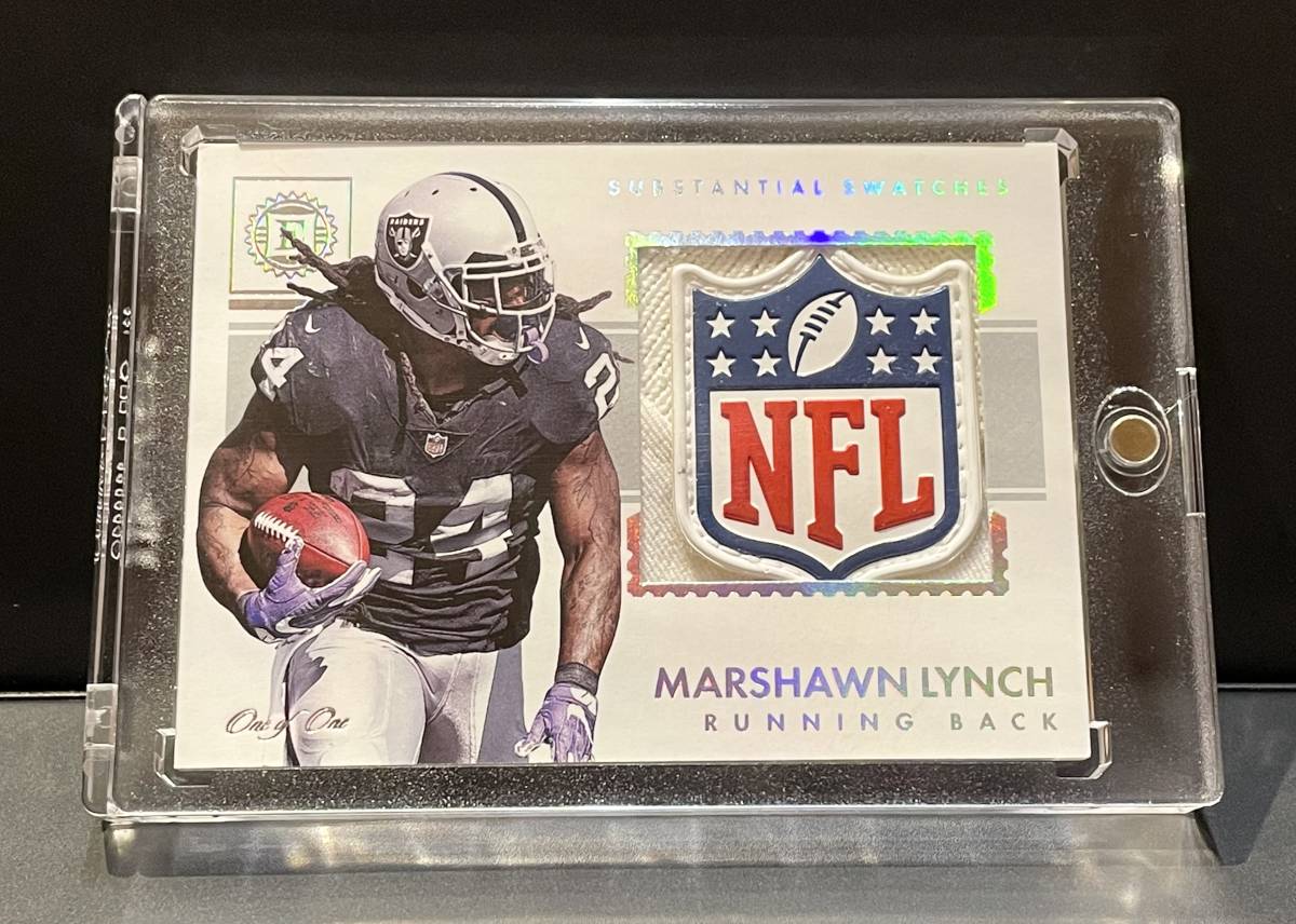 【未使用に近い】1of1！！Marshawn Lynch 2017 Panini Encased Substantial Swatches ...