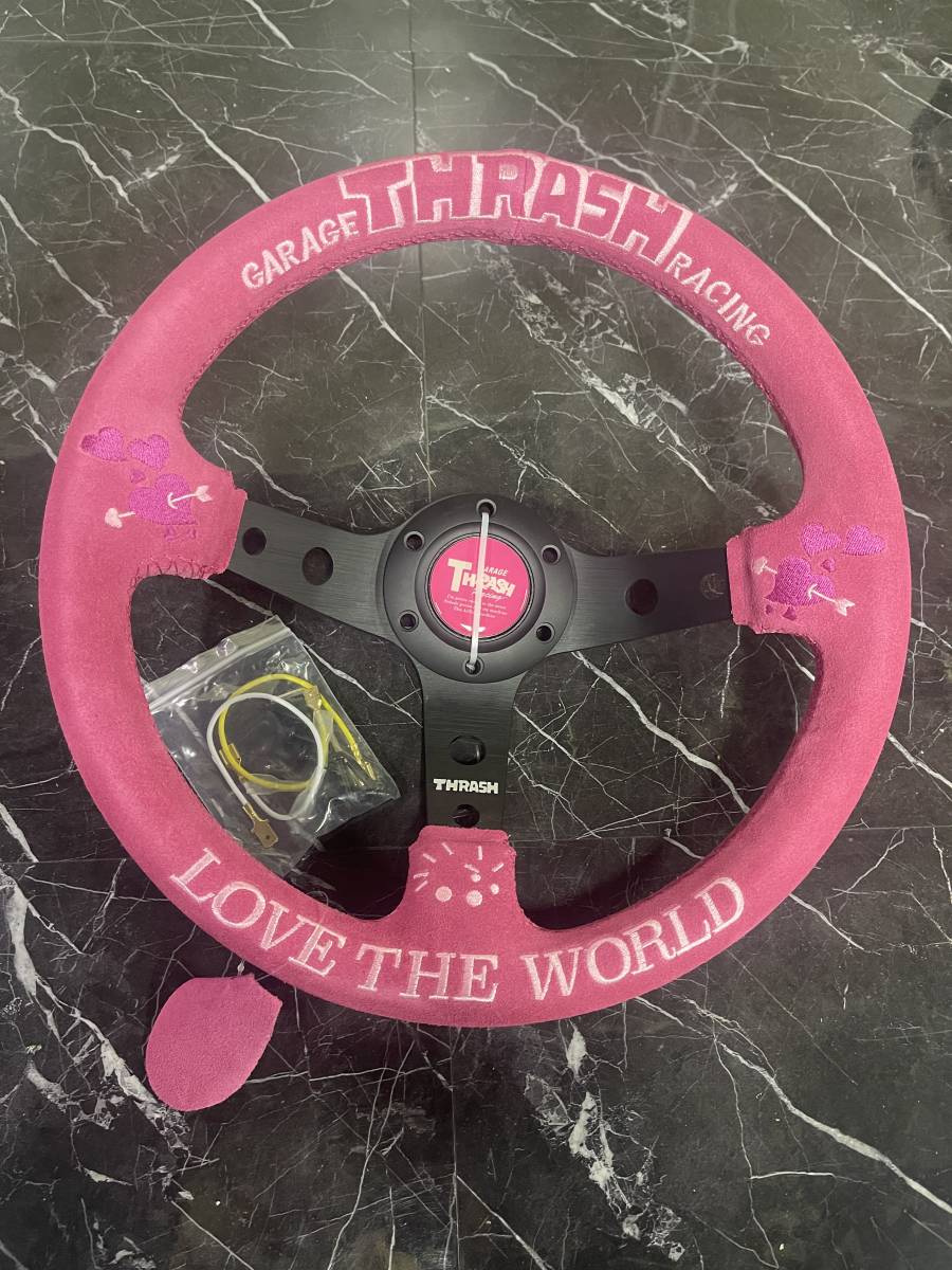 THIRASH RACING ステアリング 黒　バックスキン THIRASH RACING ステアリング 黒 バックスキン