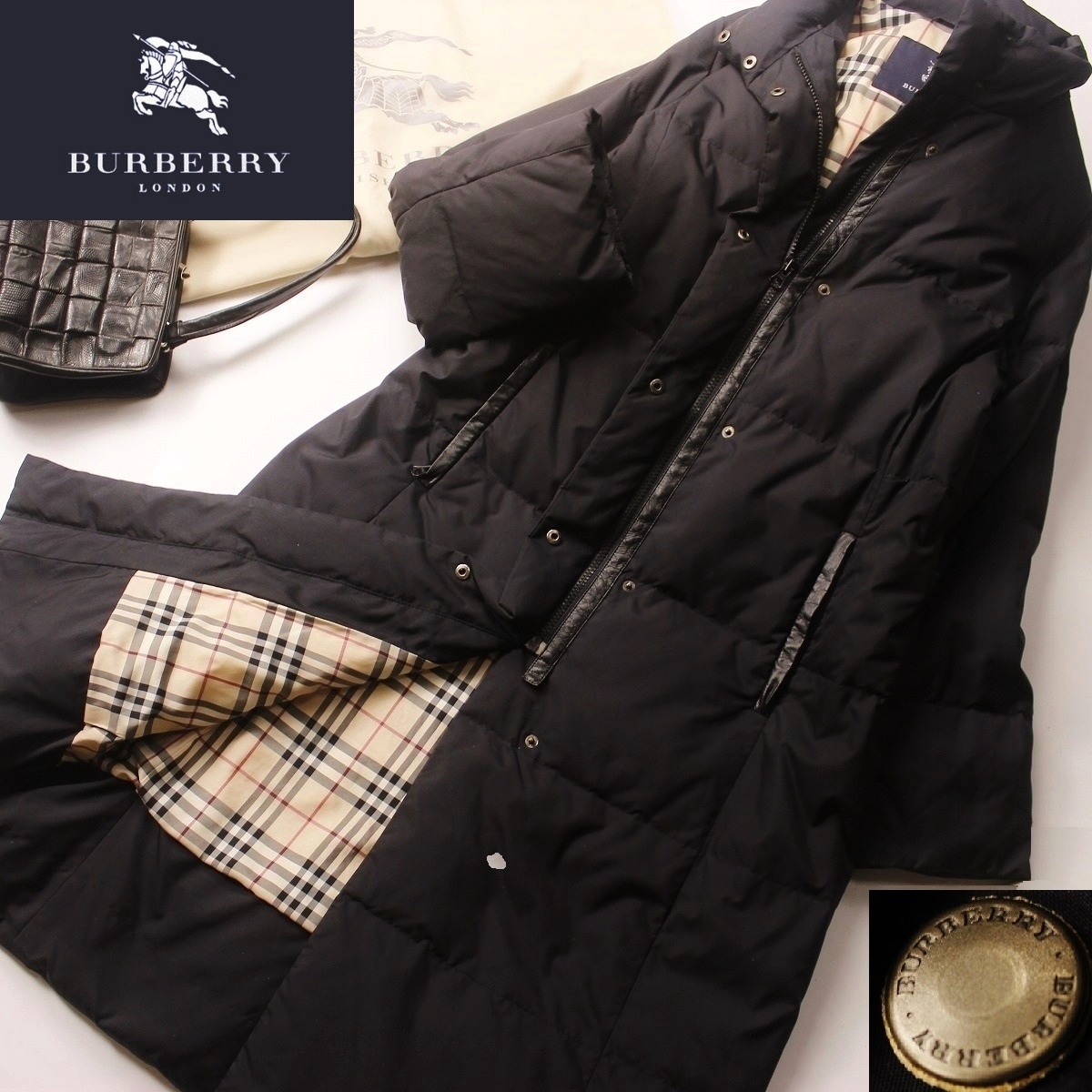 希少 40 L バーバリーロンドン シャドーチェック ホワイト  