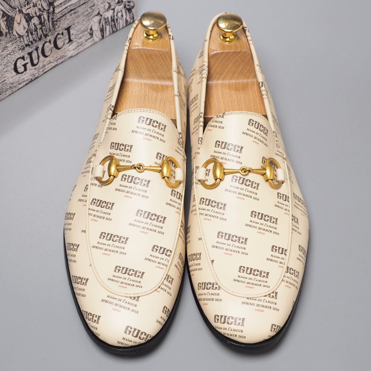 Gucci メンズ インターロッキング ホースビット ローファー シューズ 624848 ブラウン 9 (207154