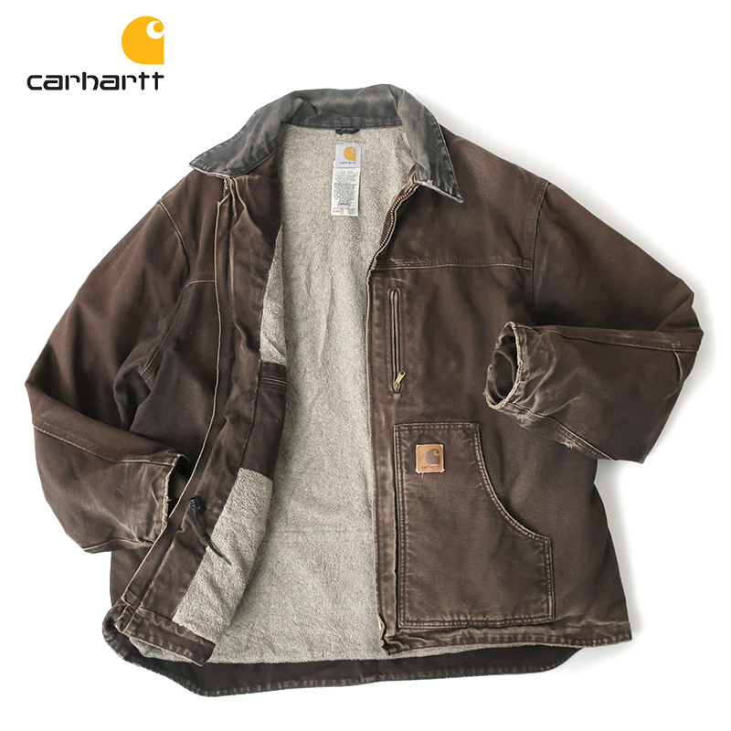 希少M表記/裏ボア☆carhartt デトロイトジャケット 黒(ブラック)ダック 