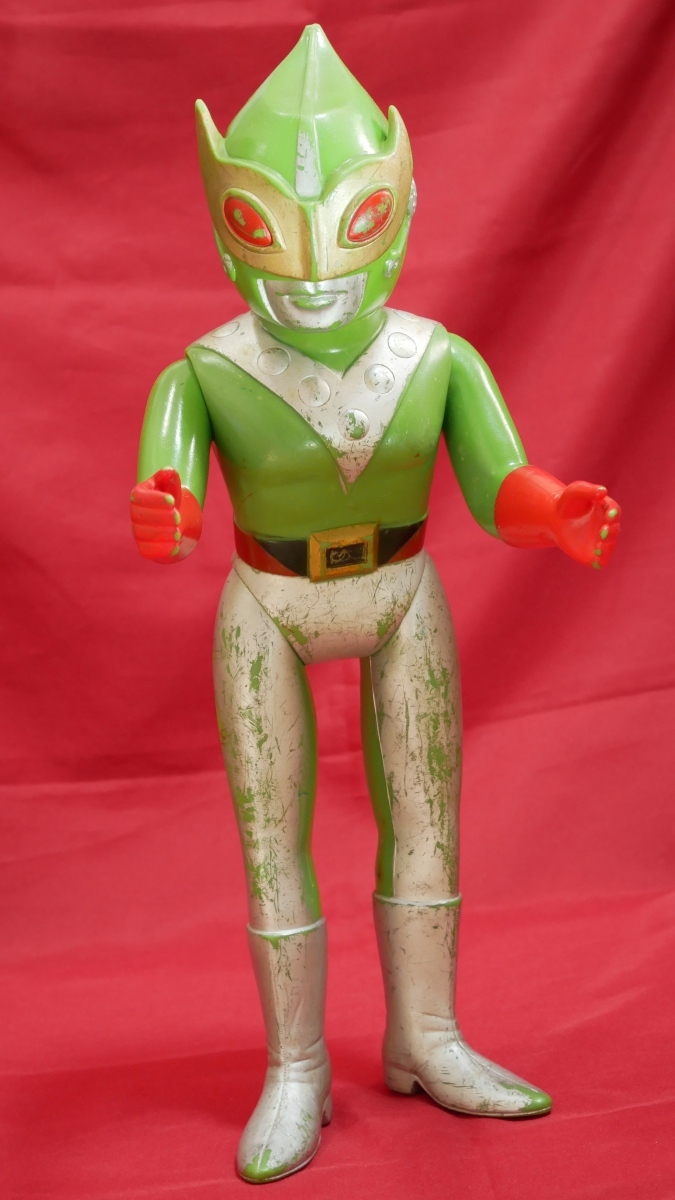 旧バンダイ サンダーマスク 面取れ ソフビ 当時物！ サンダーマスク