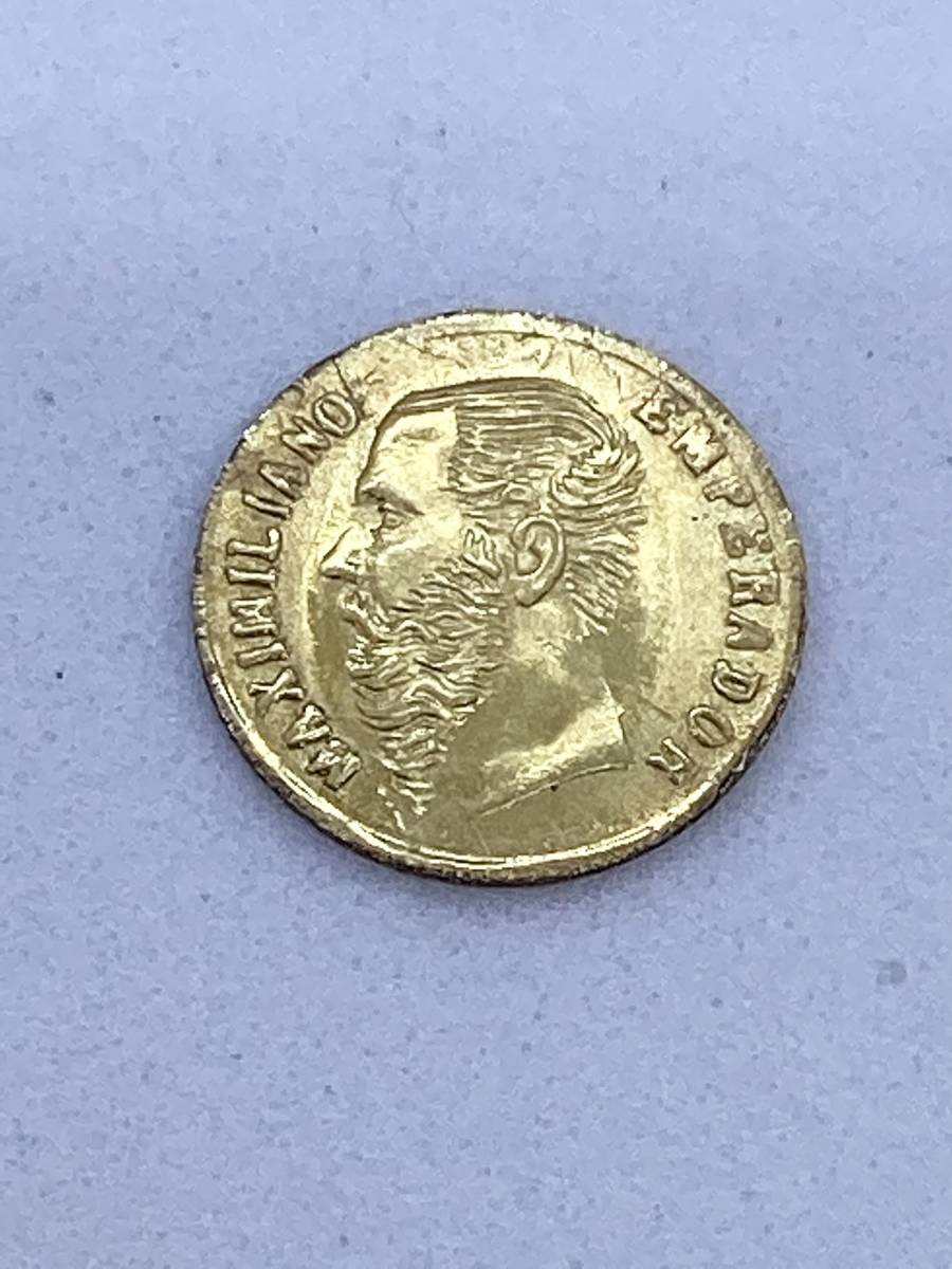 ミニ金貨② マクシミリアン金貨 メキシコ 1865年 品位900 約0.37g ミニ金貨② マクシミリアン金貨 メキシコ 1865年 品位900 約0.37g