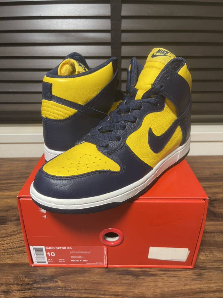 【未使用】新品未使用 2016年製 NIKE DUNK HIGH MICHIGAN ミシガン 850477700 US10 DS 28.0