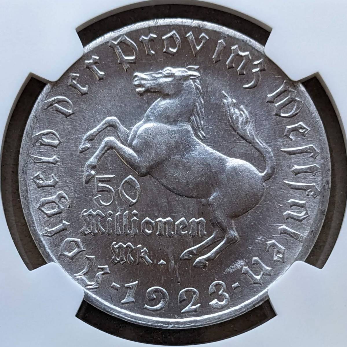 MS63 1923年 ドイツ 10000マルク 金メッキ銅貨 インフレ貨 馬