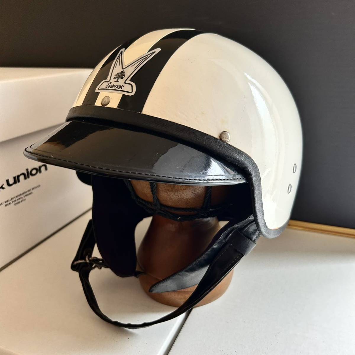 【やや傷や汚れあり】英国製 60s Everoak Europeヘルメット ★スタジアム ビンテージ カンゴール エバーオーク