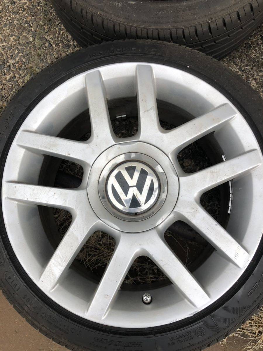 目立った傷や汚れなし】VW純正ホイール 15インチ 7J +40 PCD100 4穴 軽