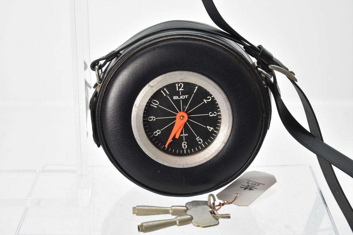 傷や汚れあり】ELIOT 国鉄 駅員用 巡回時計 鍵付き 直径12cm  