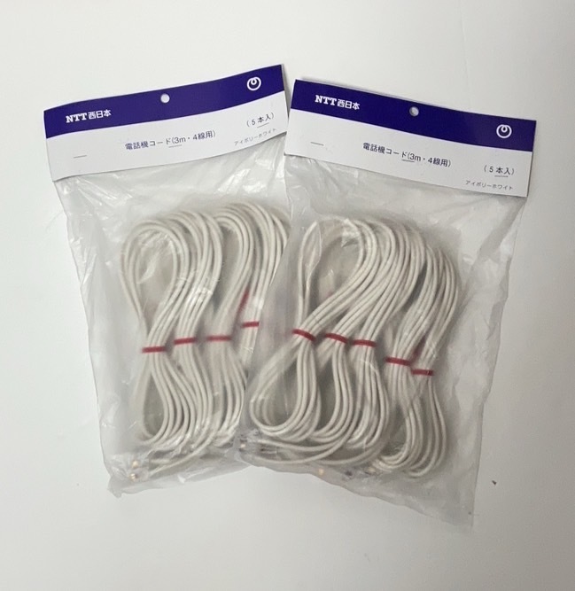 【未使用】NTT電話機コード（3M4線用） TPCDTDL3 新品10本の落札情報詳細 ヤフオク落札価格検索 オークフリー