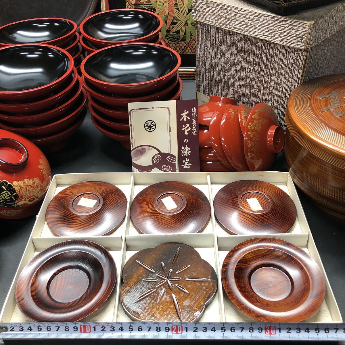 煎茶道具　唐木製　茶托　二十二客　まとめて　C　5705 煎茶道具 唐木製 茶托 二十二客 まとめて C 5705 煎茶道具 唐木製 茶托