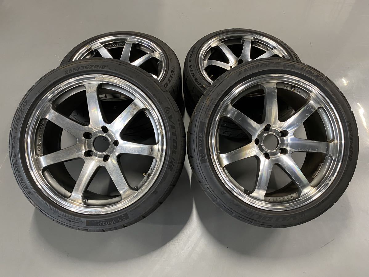 【傷や汚れあり】GP SPORTS Gullflame GRAVITY GPスポーツ ガルフレイム グラビティ 18×9.5J+25 5/