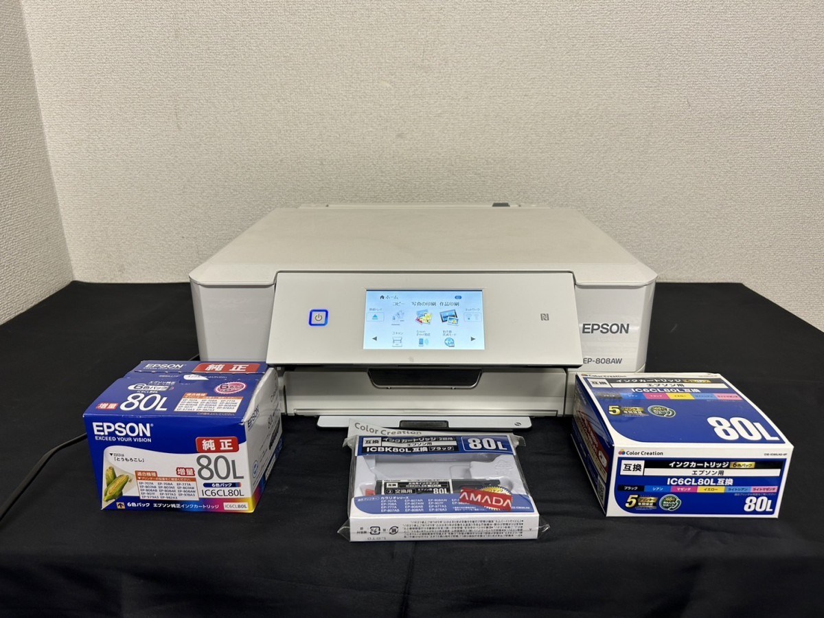 EPSON エプソン インクジェットプリンター EP-808AW 通電確認済み 動作