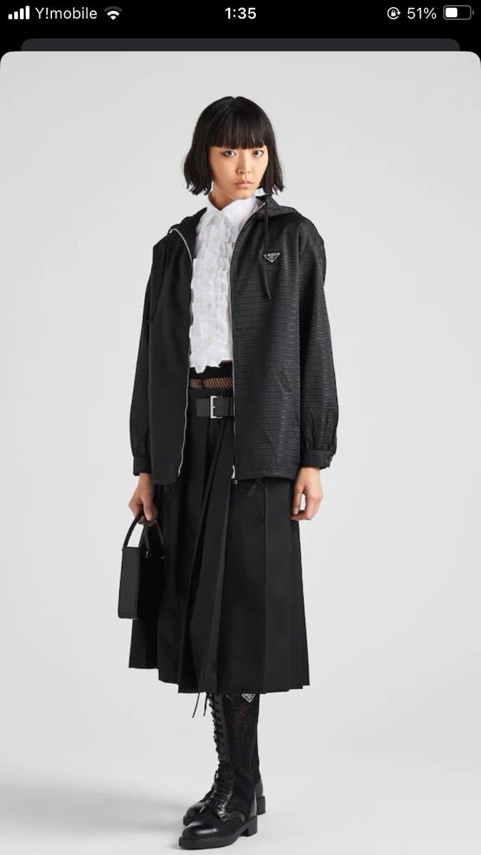 PRADAプラダ 振り分け スプリングコート 黒