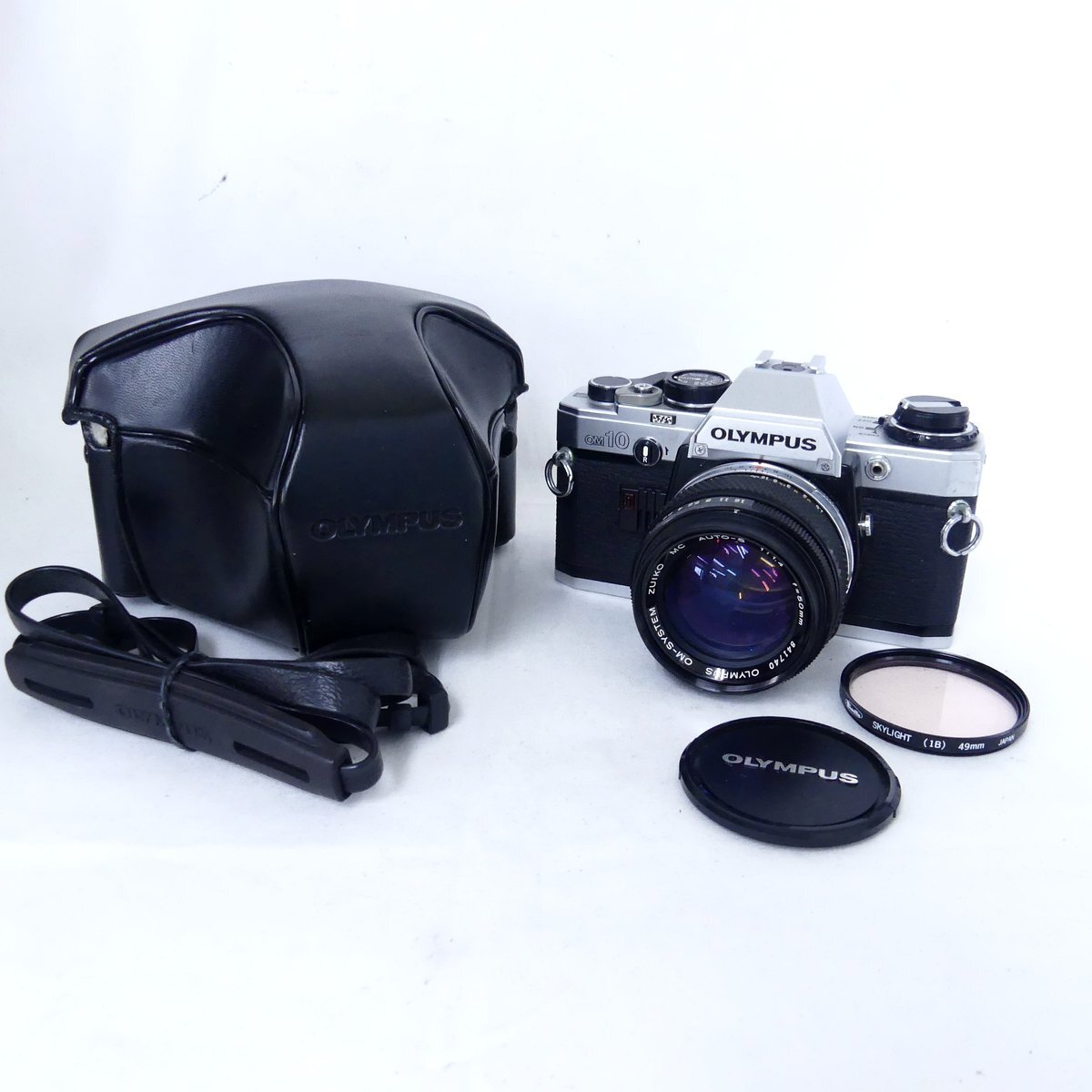 【やや傷や汚れあり】OLYMPUS オリンパス OM10 シルバーボディ + MC AUTOS 50mm F1.4 フィルムカメラ 空